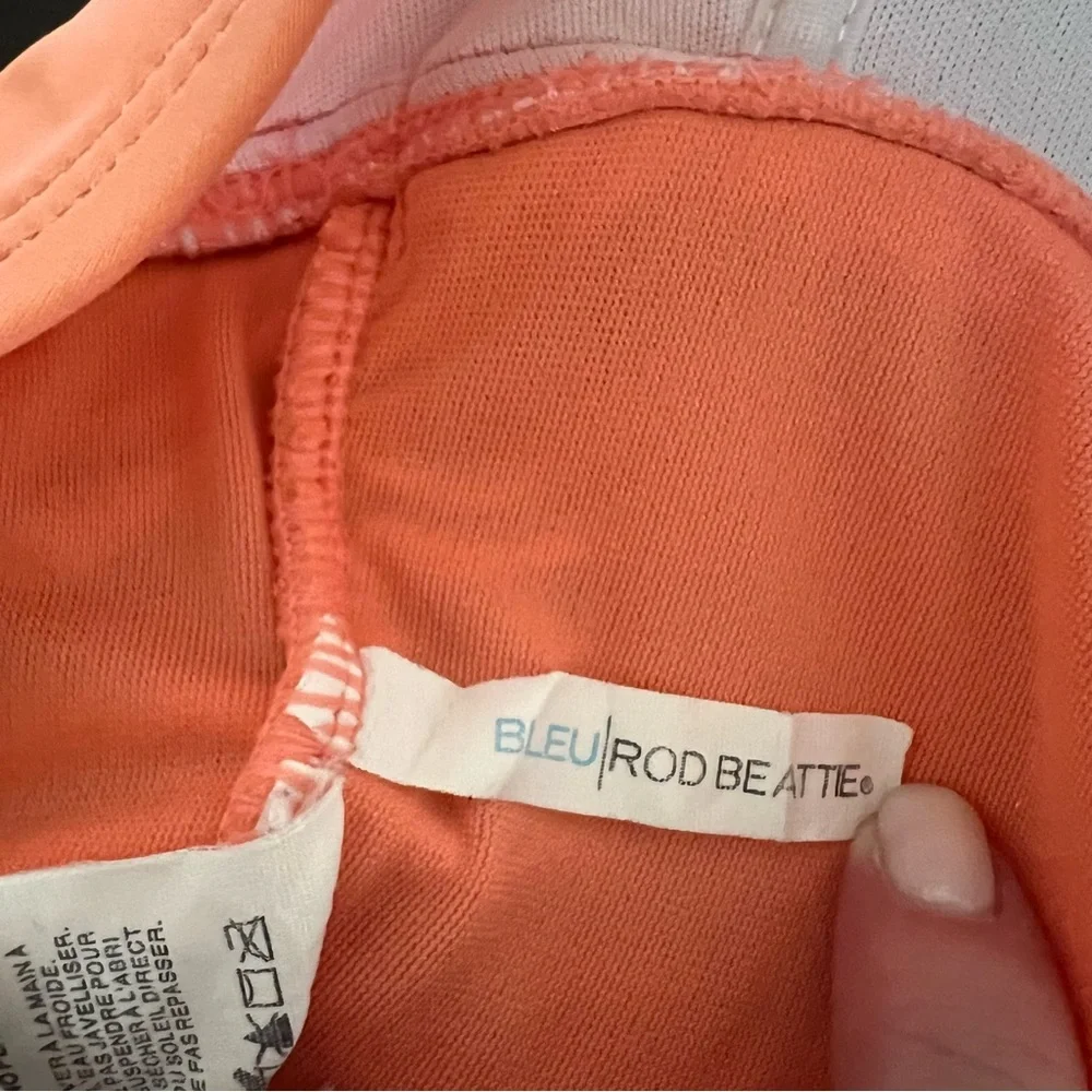 Bleu Rod Beattie orange one piece swimsuit halter braided tie padded bust